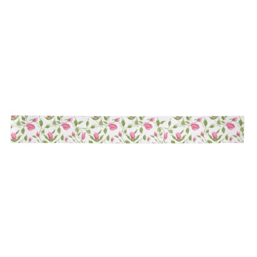 Roze rozen op wit lint (Voorkant)