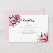 Roze Rozen Orchideeën Bloemen bruiloft receptie Informatiekaartje (Voorkant / Achterkant)