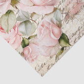  roze rozen oude letter klok decoupage tissuepapier (Detail)