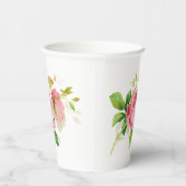  roze rozen papieren bekers (Rechts)