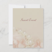 Roze rozen parelpitten elegant bruiloft verloving kaart (Achterkant)