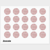 Roze rozen parelpitten elegant bruiloft verloving ronde sticker (Vel)