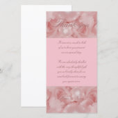 Roze rozen parels dank je kaarten feesten evenemen (Voorkant / Achterkant)