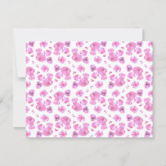 Roze Rozen Patroon Briefkaart
