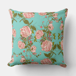 Roze Rozen Patroon Design Decoratief Kussen
