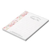 Roze rozen patroon notitieblok (Gedraaid)