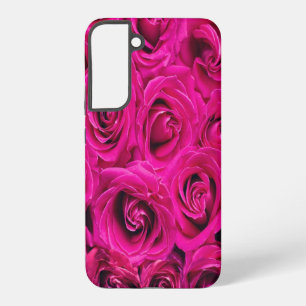 Roze rozen patroon samsung galaxy hoesje
