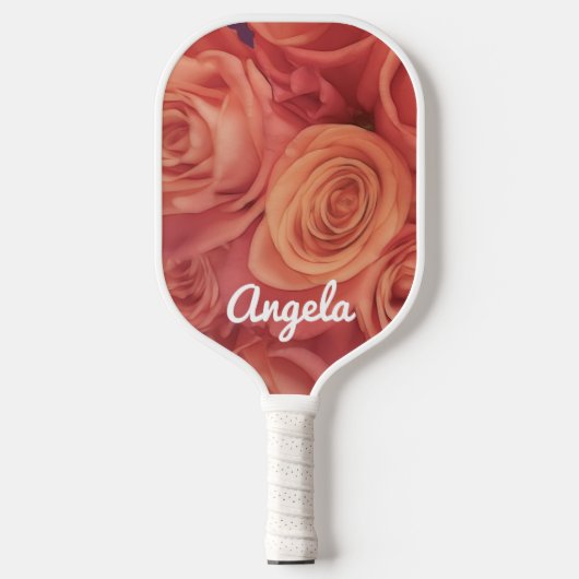  roze rozen personaliseren het pickleball paddle (Voorkant)