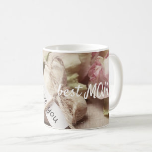 Roze rozen personaliseren met het ontwerp van het koffiemok