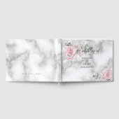 Roze rozen Pewter Waterverf BarefootBride™ Gastenboek (Volledig)