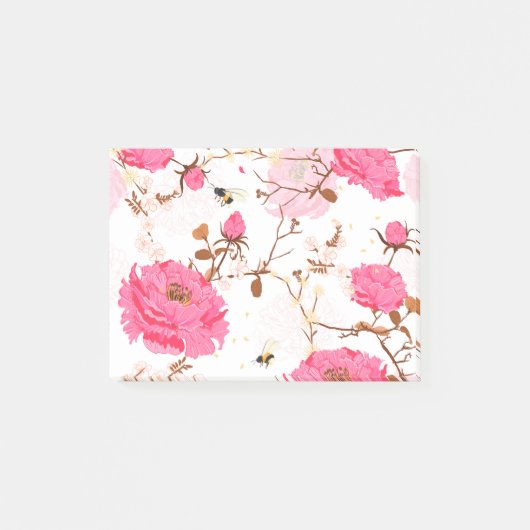 Roze rozen post-it® notes (Voorkant)