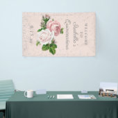 Roze Rozen Quinceañera Welkom Spandoek (Beurs)