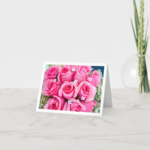 Roze Rozen Romaans Valentijns Feestdagen Kaart