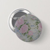 Roze Rozen Ronde Button 5,7 Cm (Voorkant /achterkant)