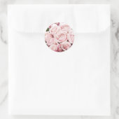 Roze rozen ronde sticker (Tas)