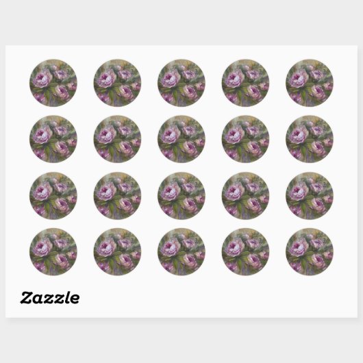 Roze Rozen Ronde Sticker (Vel)