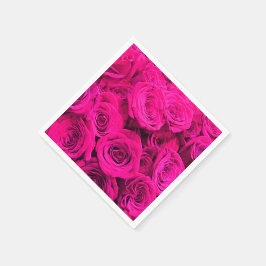 Roze rozen roze bloemen roze bloemig servet (Hoek)