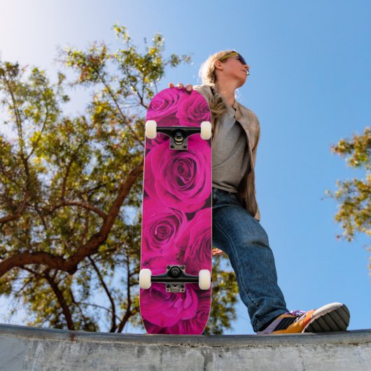 Roze rozen, roze bloemen skateboard (Buiten 1)