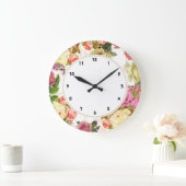 Roze rozen  rozen bloemen klok (Huis)