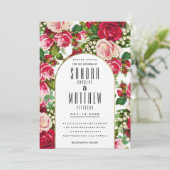  roze rozen rozen floral Wedding Kaart (Staand voorkant)