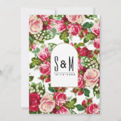  roze rozen rozen floral Wedding Kaart (Achterkant)