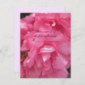  roze rozen RSVP Reply Kaart (Voorkant / Achterkant)
