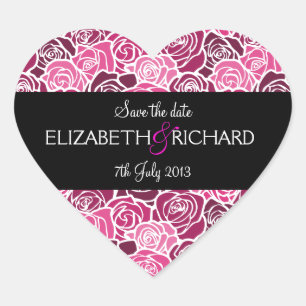  roze rozen 'Save the Date' Sticker