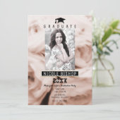 Roze rozen Shabby Chic Afstuderen Foto: Kaart (Staand voorkant)