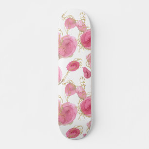 Roze rozen skateboard