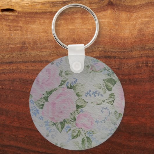 Roze Rozen Sleutelhanger (Achterkant)