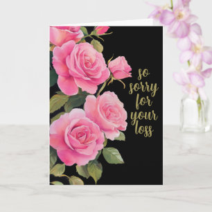 Roze Rozen SORRY VOOR HET VERLIES AANGEPASTE condo Kaart