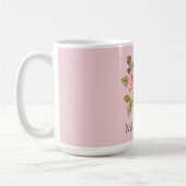   roze rozen, speciaal gepersonaliseerd koffiemok (Links)