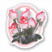 Roze Rozen Sticker (Voorkant)