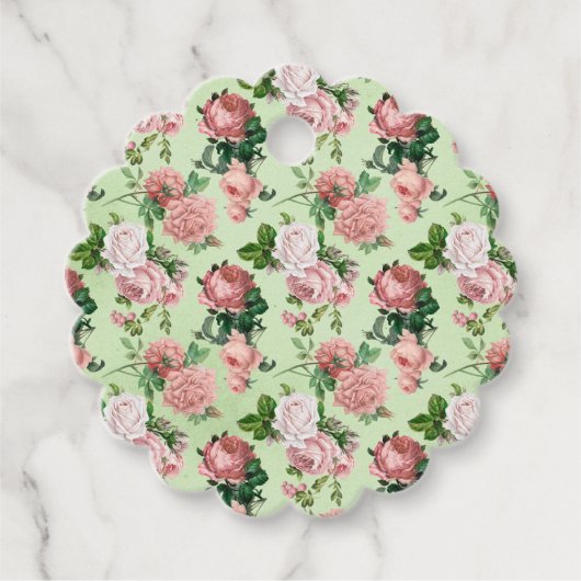 Roze Rozen  stijl Bedankjes Labels (Voorkant)