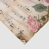 Roze rozen  stijl muziekblad ephemera tissuepapier (Detail)