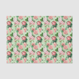 Roze Rozen stijl Tissuepapier