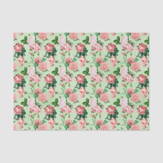 Roze Rozen  stijl Tissuepapier (Voorkant)