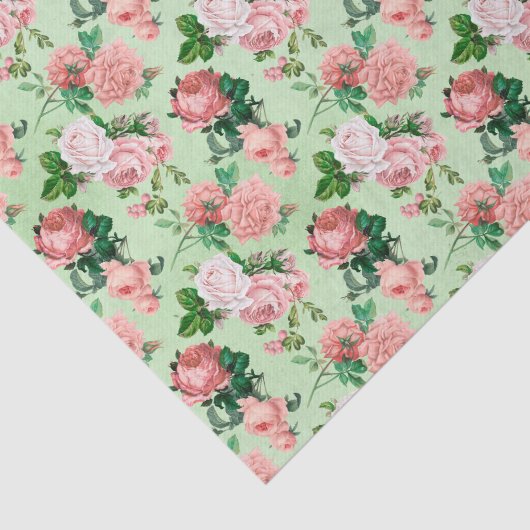 Roze Rozen  stijl Tissuepapier (Detail)