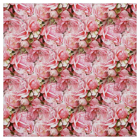 Roze rozen stof (Swatch)