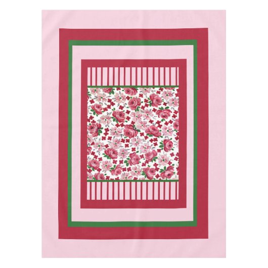  roze rozen Tablecloth Tafelkleed (Voorkant)