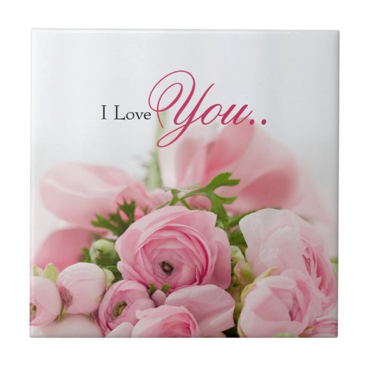 Roze rozen tegeltje (Voorkant)