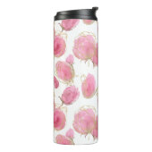 Roze rozen thermosbeker (Gedraaid links)