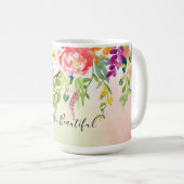 Roze Rozen Tie Dye Floral Koffiemok (Voorkant rechts)