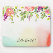 Roze Rozen Tie Dye Floral Muismat (Voorkant)