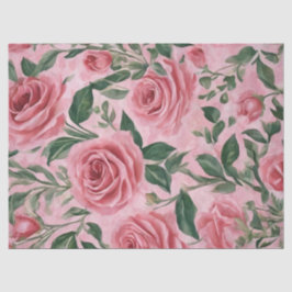 Roze rozen tissuepapier