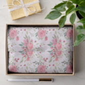 Roze rozen tissuepapier (Geschenk)