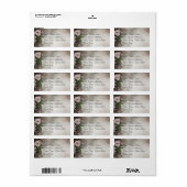 Roze Rozen Trouwadreslabel Etiket (Full Sheet)