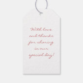 Roze Rozen Trouwcadeau Gift Tag Cadeaulabel (Achterkant)