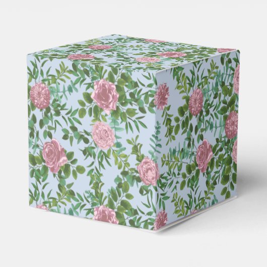 Roze Rozen Tuin Lente Huwelijk Bedankdoosjes (Achterkant)