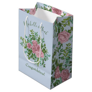 Roze Rozen Tuin Lente Huwelijk Medium Cadeauzakje